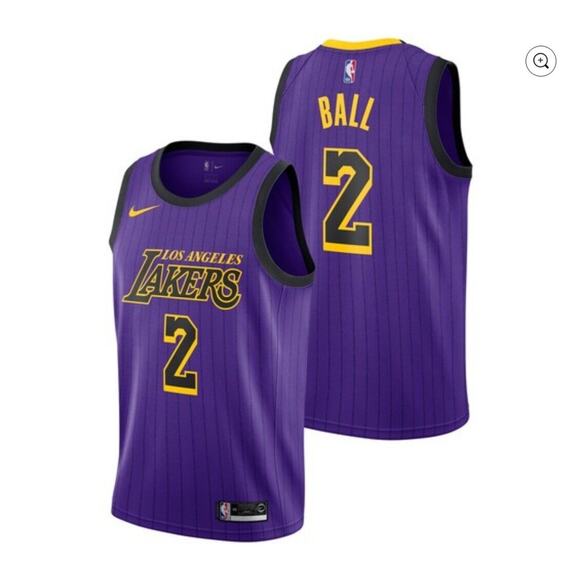 Lonzo Ball Los Angeles Lakers City Edition Nike Swingman Jersey Youth XL Purple - Picture 1 of 8